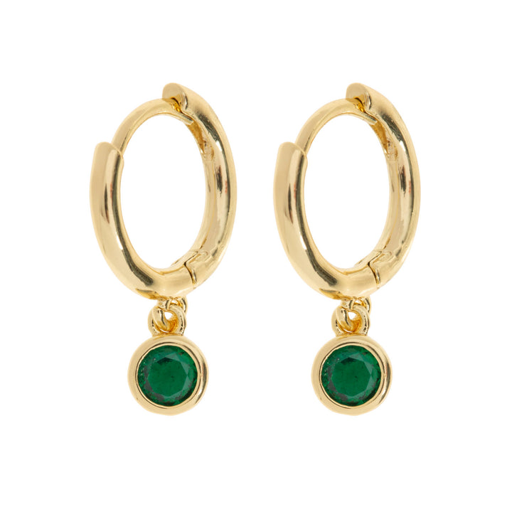 Brave - Green Crystal Hoop Earrings