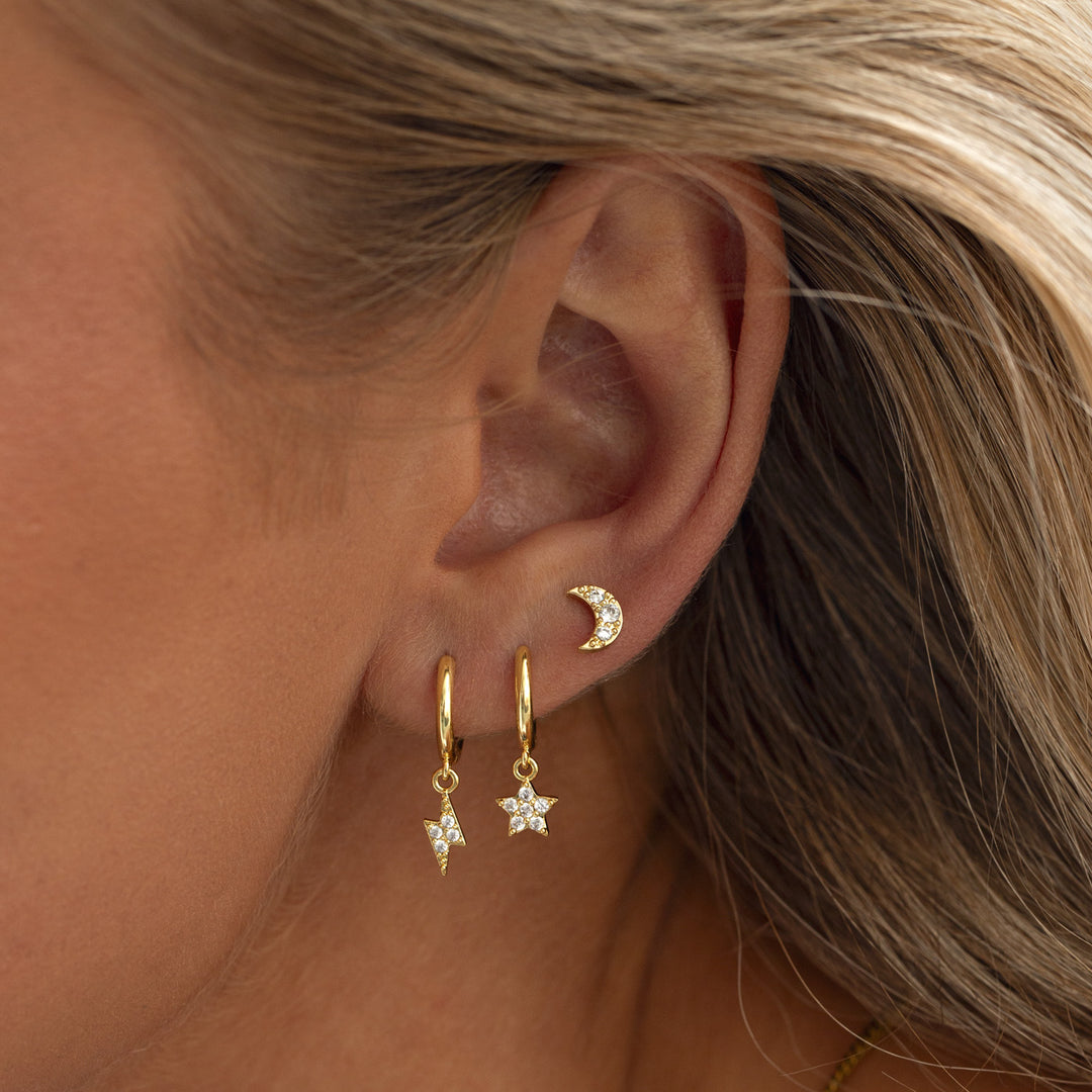 Sienna - Pendientes de aro Crystal Star