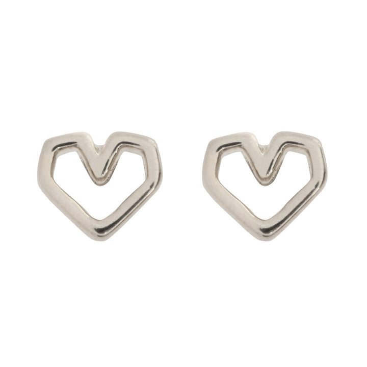 Juniper - Pendientes de Stud con Contorno de Corazón Pequeño