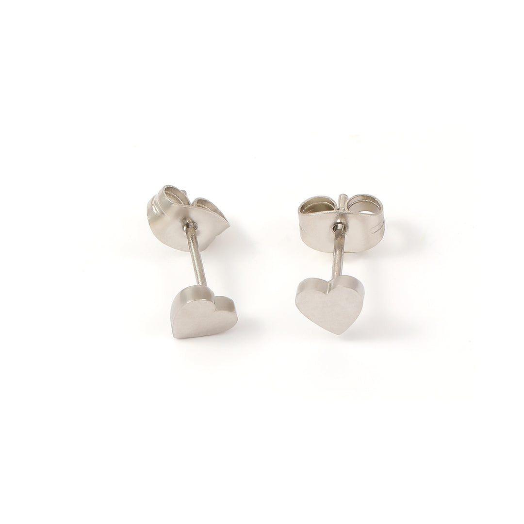 Stina - Dainty Heart Stud Earrings Stainless Steel