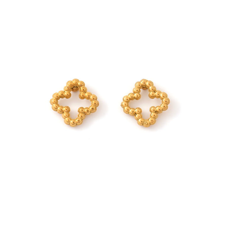 Irma - Pendientes de Stud Clover de Acero Inoxidable