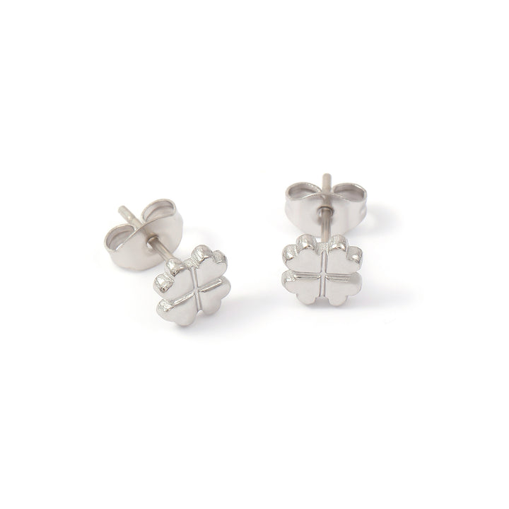 Alexa - Pendientes Mini Stud Clover de Acero Inoxidable