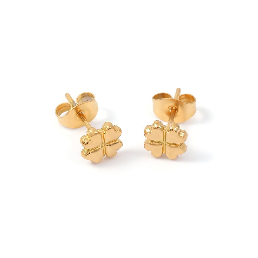 Alexa - Pendientes Mini Stud Clover de Acero Inoxidable