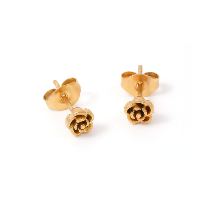 Nixie - Pendientes Mini Stud de Flor de Acero Inoxidable