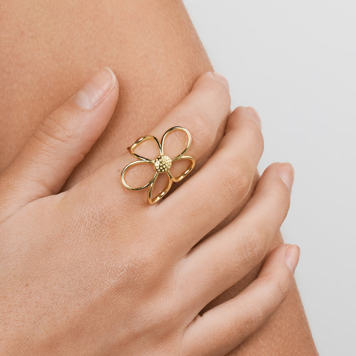 Lucky - Anillo de Flor Outline