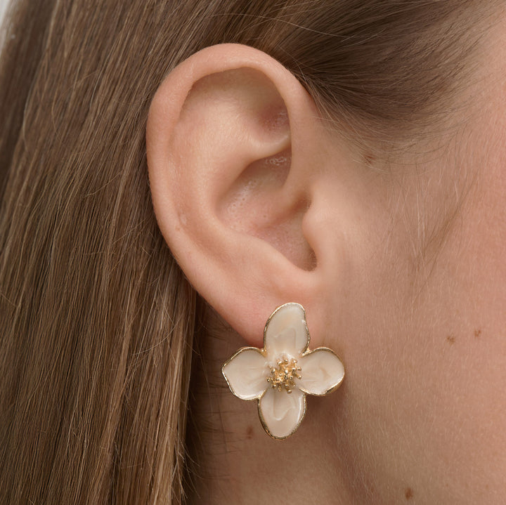 Alora - Pendientes de Stud con Flor